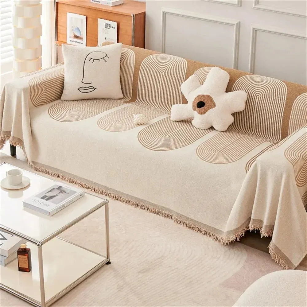 布団・毛布 tassel sofa blanket graphic/ABCD FLEURS Nordic Tassel Throw Blanket Four Season Sofa Cover